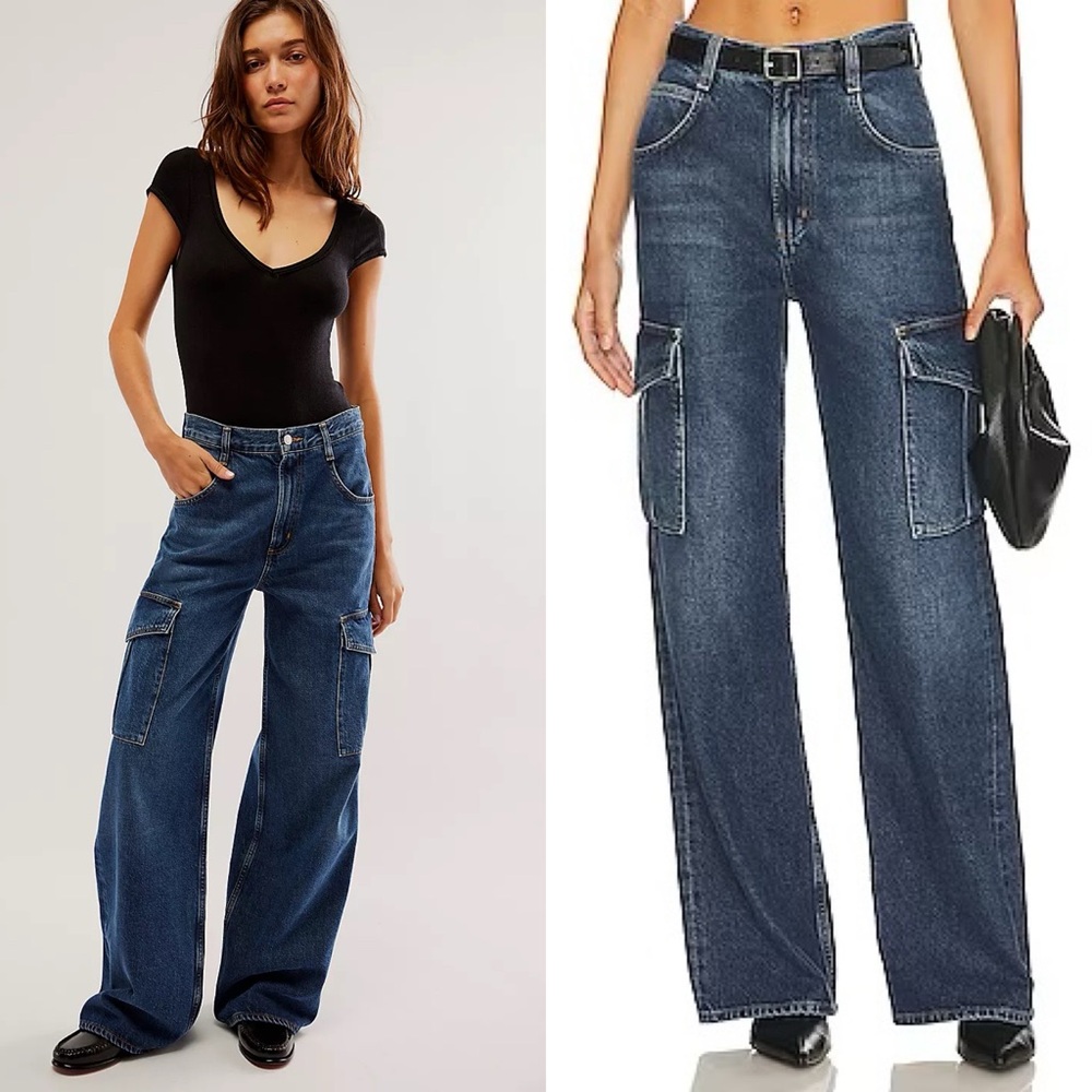 AGOLDE Minka Cargo Jeans in Denim Path